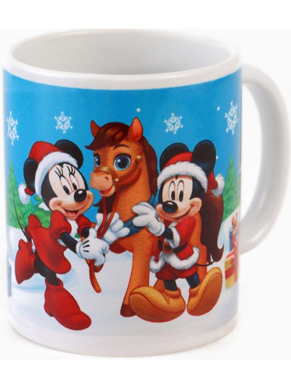 Кружка новогодняя сублимация «Лошадь» 320 мл, Микки Маус