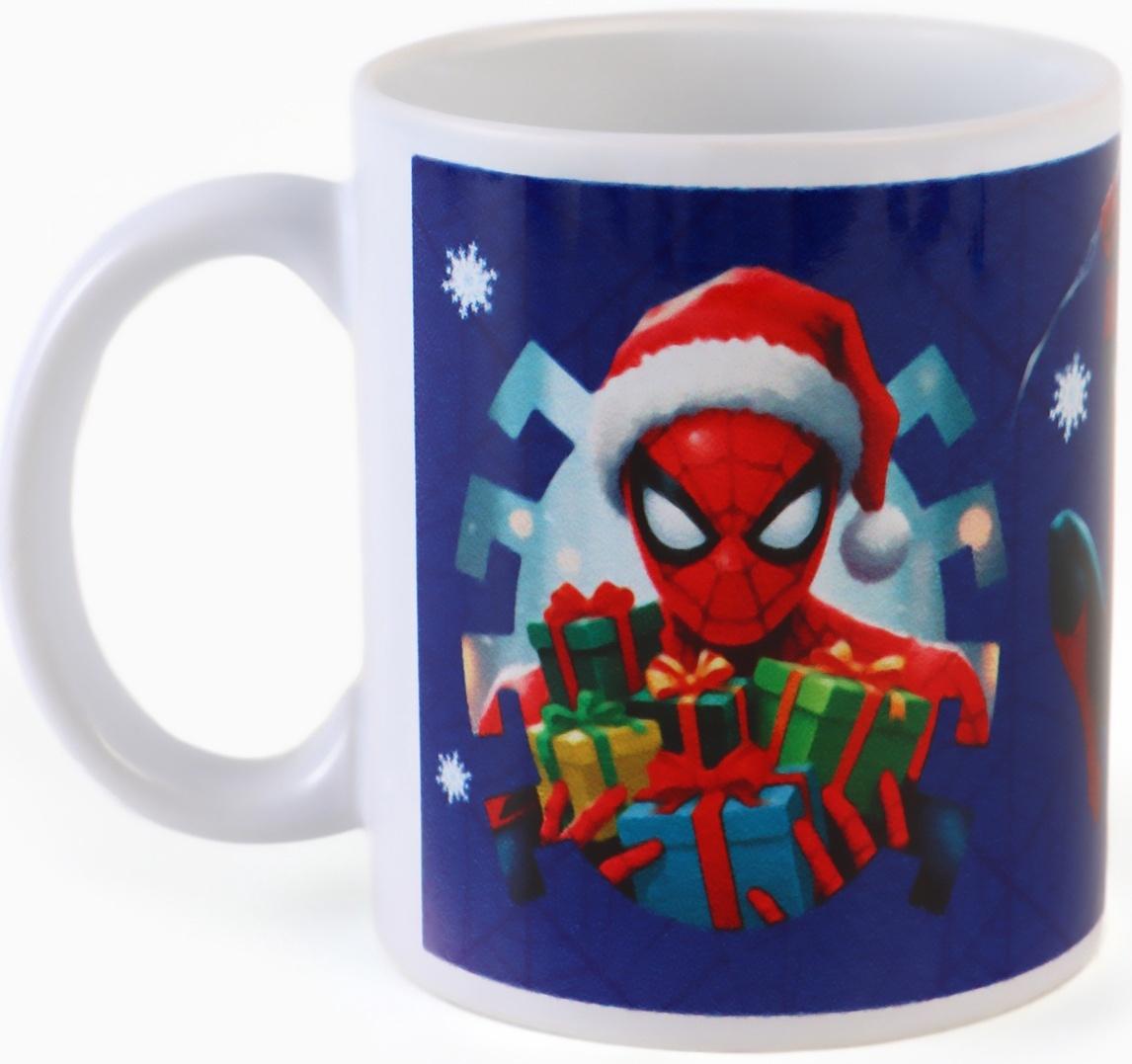 Кружка новогодняя сублимация 320 мл, Человек-паук