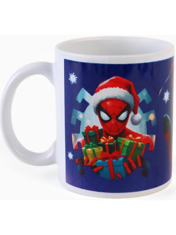 Кружка новогодняя сублимация 320 мл, Человек-паук