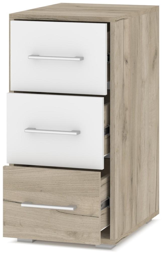 Тумба напольная «Оливия О62», 350×470×720 мм, цвет дуб серый/белый