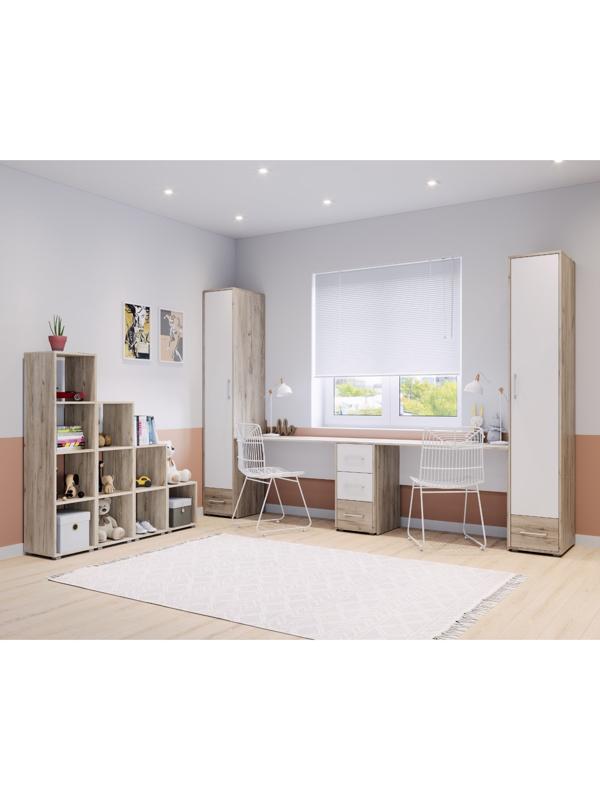 Тумба напольная «Оливия О62», 350×470×720 мм, цвет дуб серый/белый