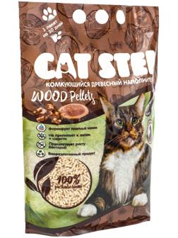 Наполнитель комкующийся растительный Wood Pellets, 5 л, CAT STEP