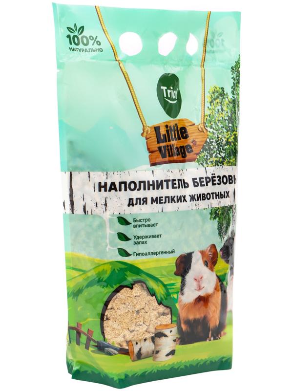 Наполнитель для мелких животных березовый, 3 л, LITTLE VILLAGE-Triol