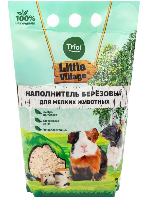 Наполнитель для мелких животных березовый, 3 л, LITTLE VILLAGE-Triol