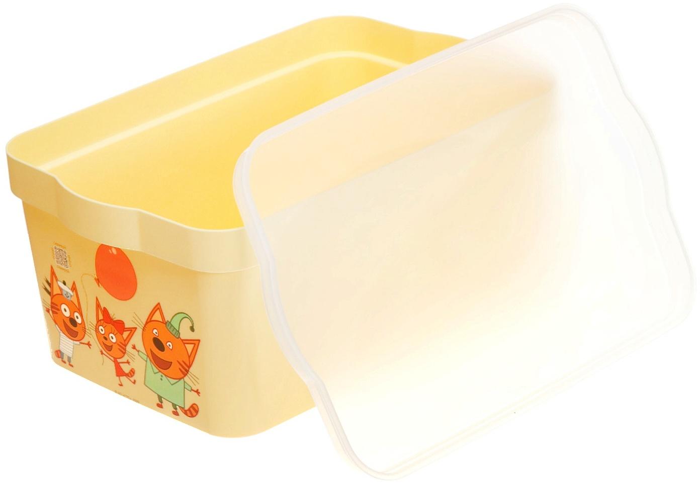 Ящик для хранения детский, с крышкой, 7.5 л, Три Кота