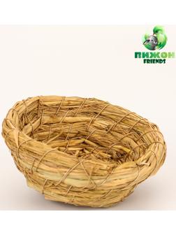 Гнездо для птиц плетёное из соломы, 13.5×5 см