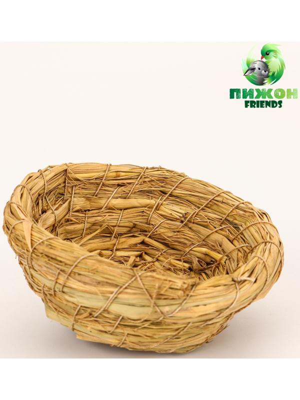 Гнездо для птиц плетёное из соломы, 13.5×5 см