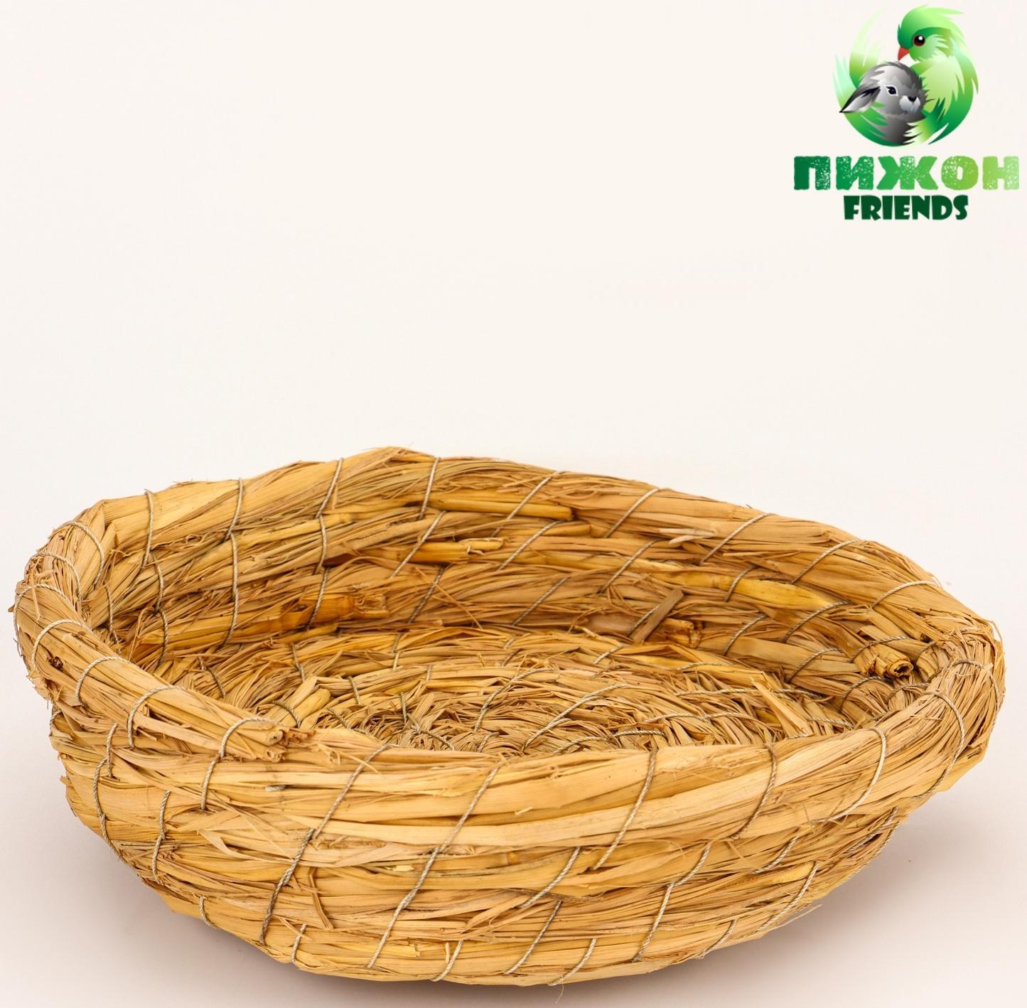 Гнездо для птиц плетёное из соломы, 20.5×4 см