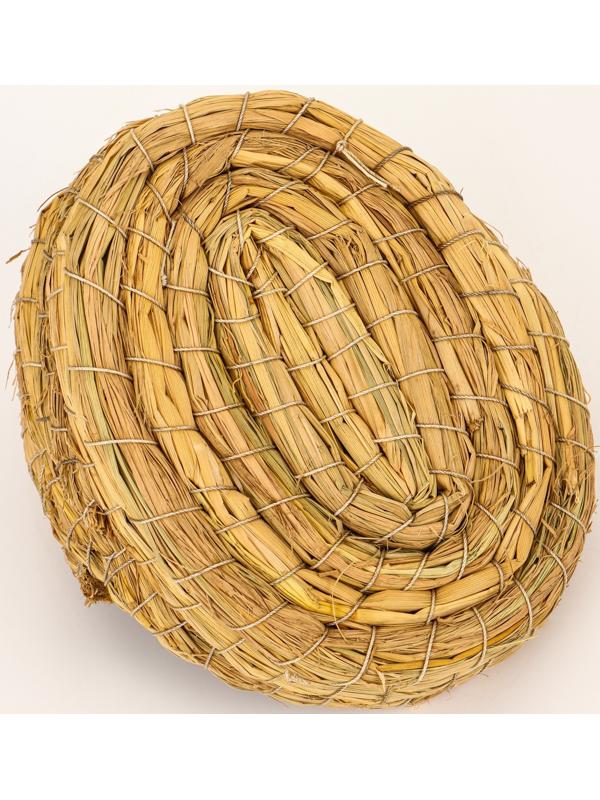 Гнездо для птиц плетёное из соломы, полузакрытое 15×10×10 см