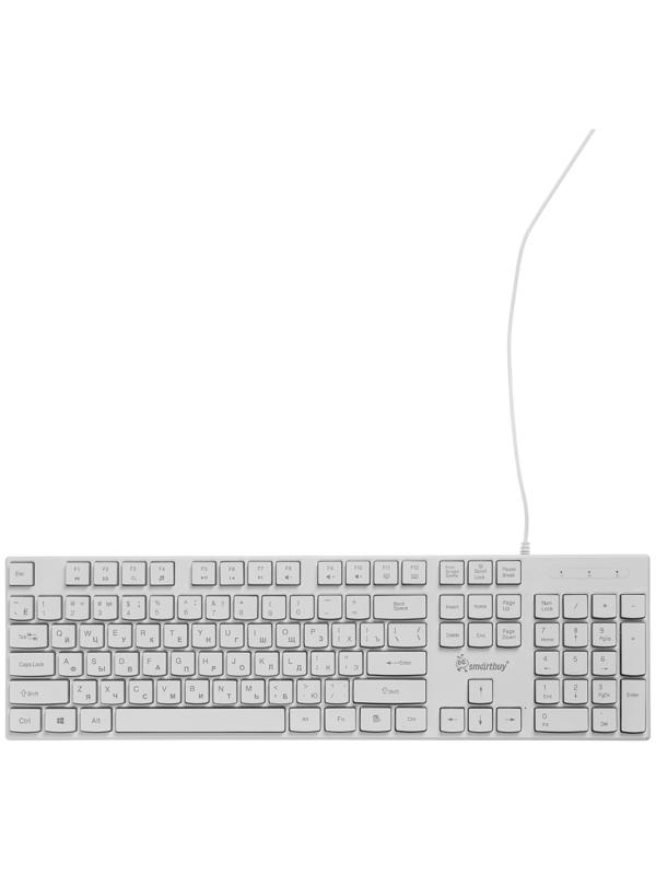 Клавиатура Smartbuy ONE 250, проводная, мембранная, 104 клавиши, USB, с подсветкой, белая
