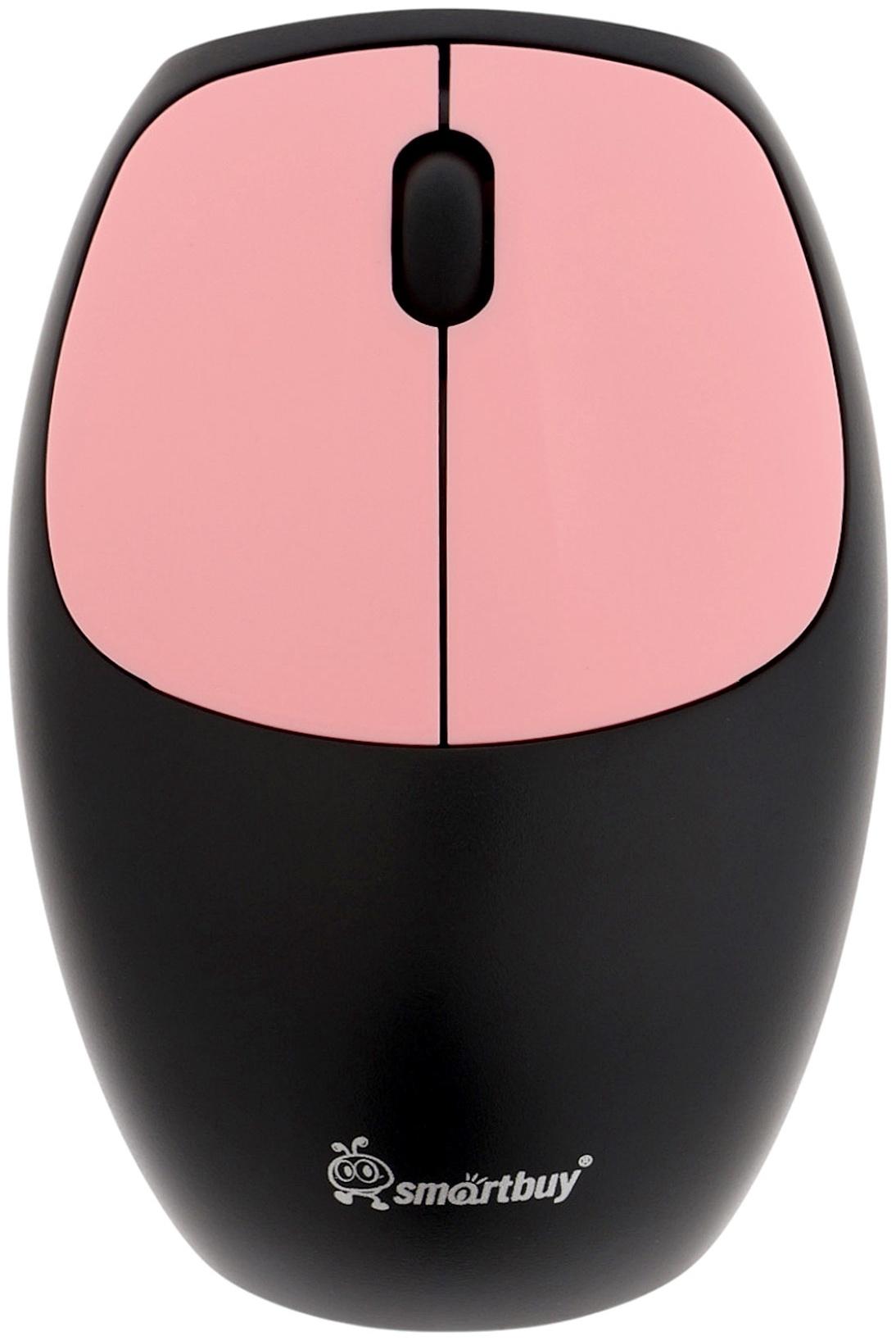 Комплект клавиатура и мышь Smartbuy SBC-666395AG-KP, беспроводной, USB, 1хАА, чёрно-розовый