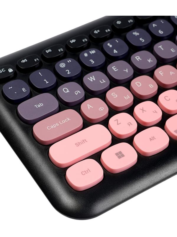 Комплект клавиатура и мышь Smartbuy SBC-666395AG-KP, беспроводной, USB, 1хАА, чёрно-розовый