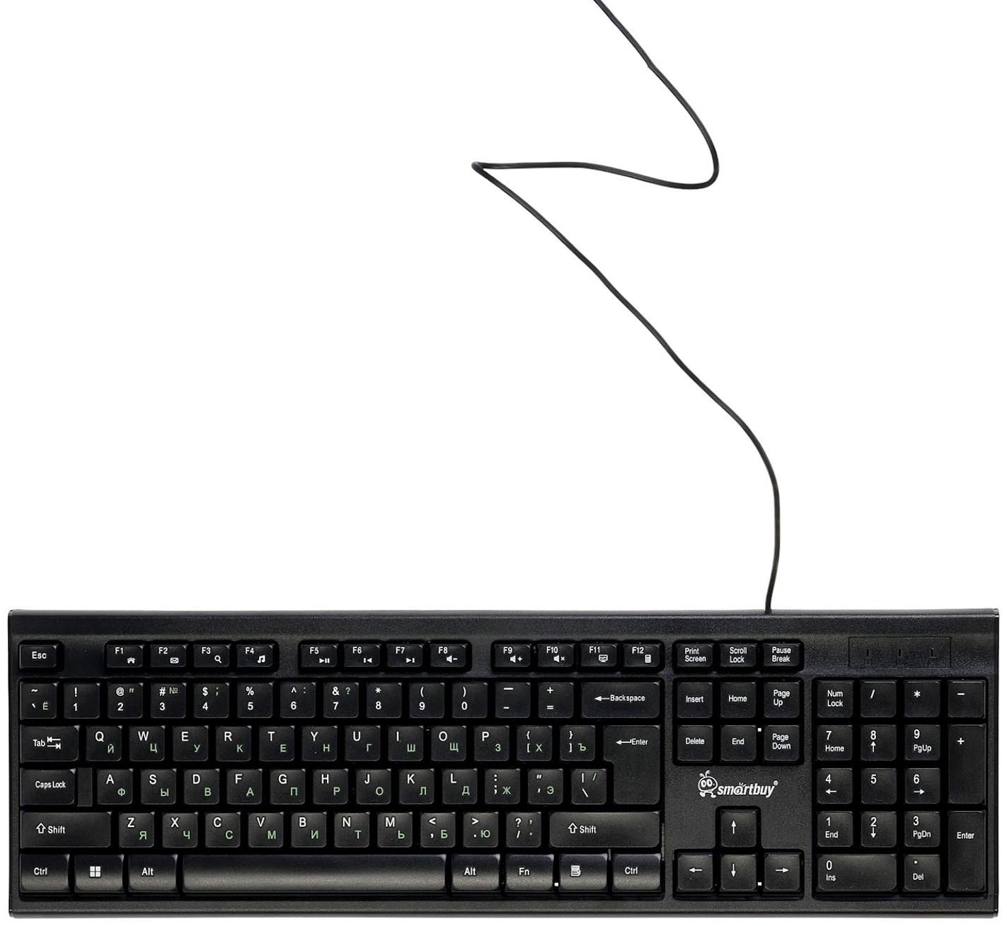 Комплект клавиатура и мышь Smartbuy ONE SBC-114282-K, проводной, мембранная, 2400 dpi, чёрный