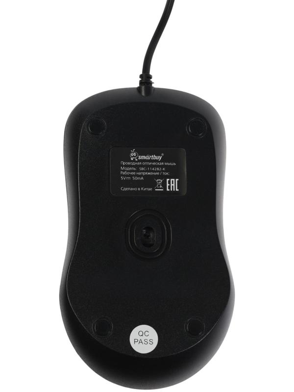 Комплект клавиатура и мышь Smartbuy ONE SBC-114282-K, проводной, мембранная, 2400 dpi, чёрный