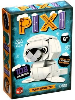 Конструктор блочный «PIXI. Тюлень», животные, мини блоки, 108 деталей