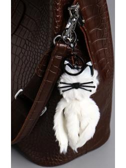 Брелок для ключей на кольце «Пушистик: Белый кот», на сумку, рюкзак, 18×5×5 см