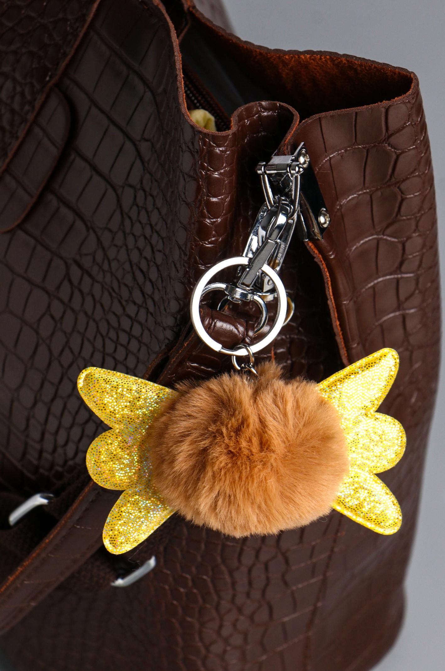 Брелок для ключей на кольце «Пушистик: Муха», на сумку, рюкзак, беж, 9×10×5 см