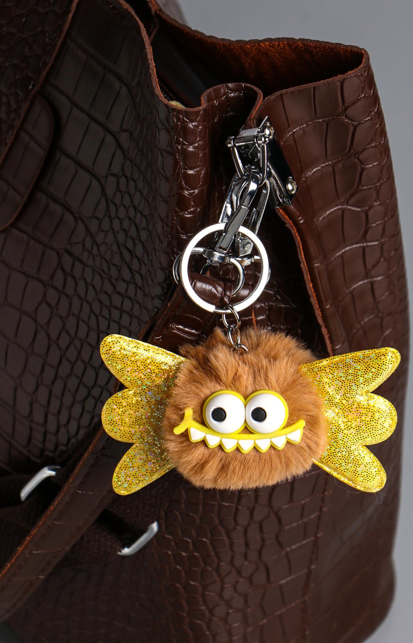 Брелок для ключей на кольце «Пушистик: Муха», на сумку, рюкзак, беж, 9×10×5 см