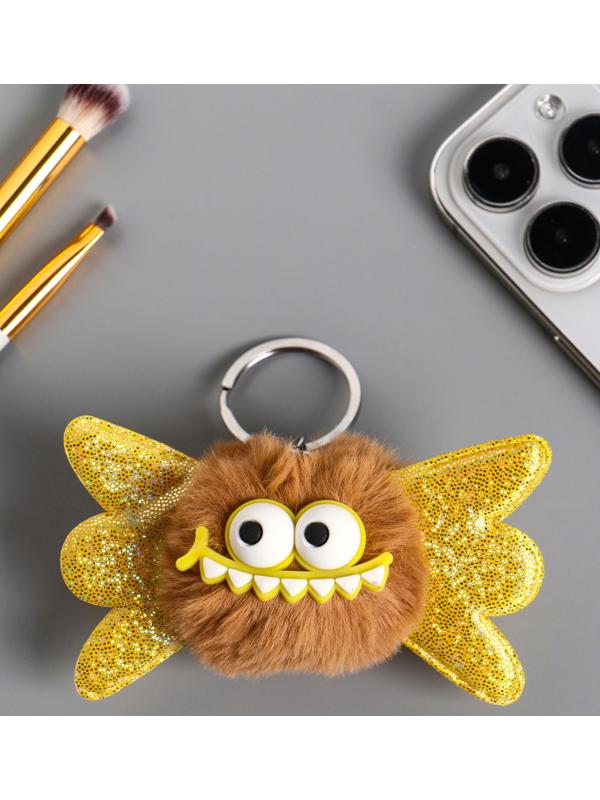 Брелок для ключей на кольце «Пушистик: Муха», на сумку, рюкзак, беж, 9×10×5 см