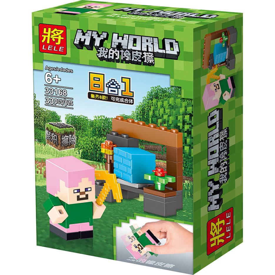 Набор минифигурок Minecraft «Герои Майнкрафт» 33168 (Совместимый с ЛЕГО), фигурки-ластик 8 видов