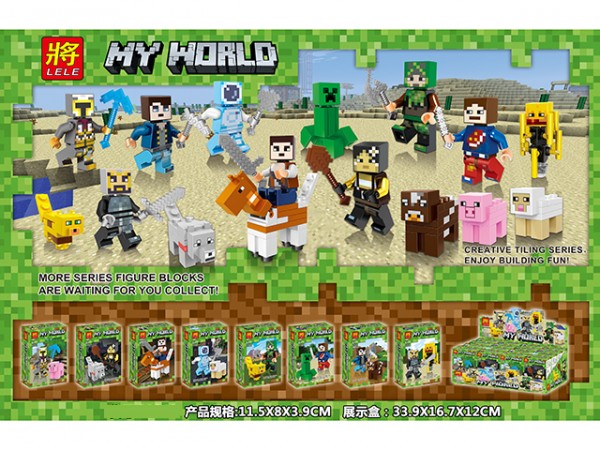 Суперпак минифигурок Minecraft «Герои на животных» 33260 (Совместимый с ЛЕГО), 8 наборов 2 в 1
