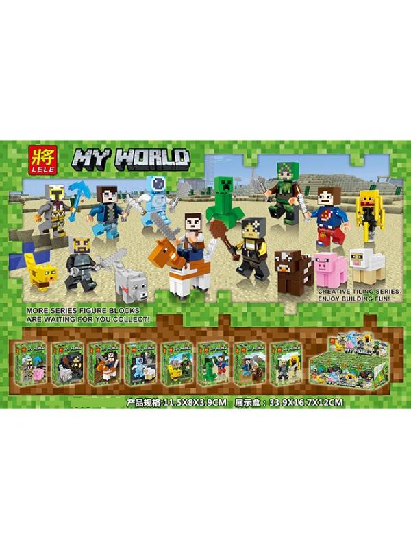 Суперпак минифигурок Minecraft «Герои на животных» 33260 (Совместимый с ЛЕГО), 8 наборов 2 в 1
