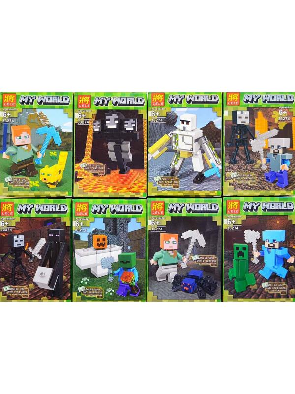 Минифигурки Minecraft «Герои Майнкрафт в Подземелье» 33274 (Совместимый с ЛЕГО), 8 видов