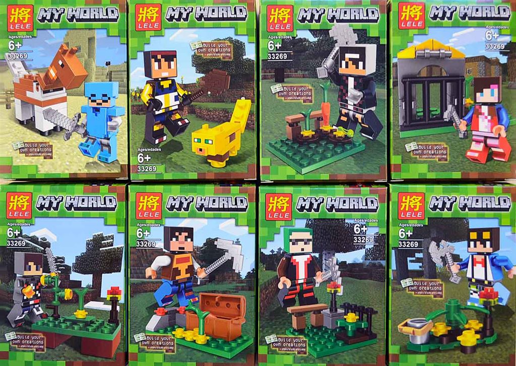 Минифигурки Minecraft «Герои Майнкрафт на ферме» 33269 (Совместимый с ЛЕГО), 8 видов