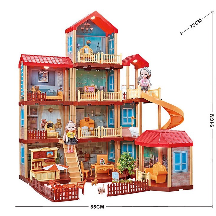 Кукольный домик многоуровневый «Мечта 2» с мебелью / 324 детали