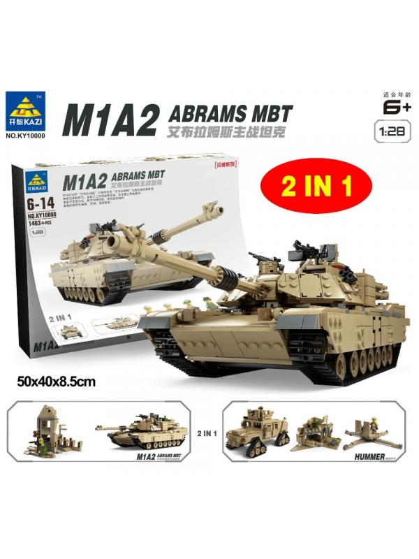 Конструктор Kazi 2 в 1 «Танк M1A2 Abrams и Hammer» KY10000 / 1463 детали