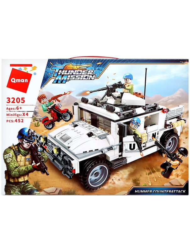 Конструктор Qman «Контратака на Hummer» 3205 Thunder Mission / 452 детали