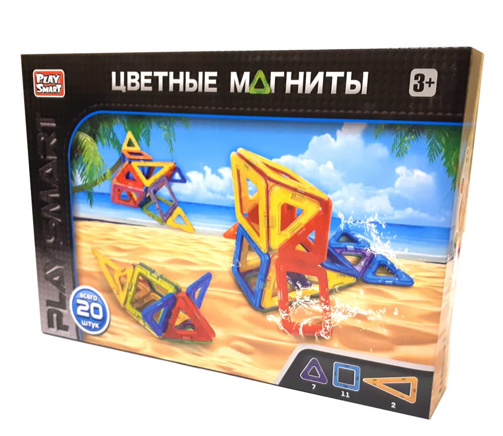 Магнитный конструктор «Цветные магниты» 2467 / 20 деталей