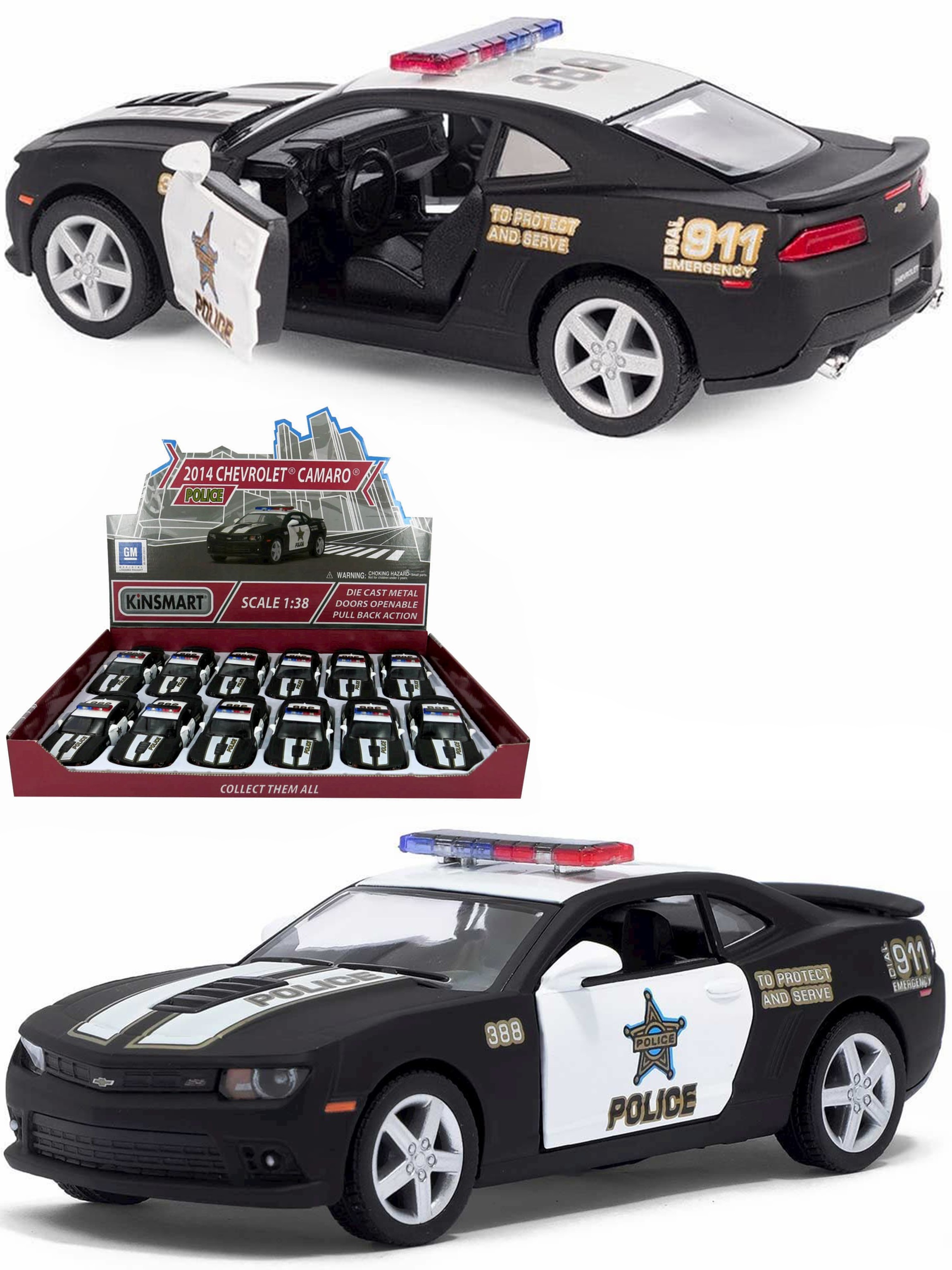 Металлическая машинка Kinsmart 1:38 «2014 Chevrolet Camaro (Police)»  KT5383DP, инерционная