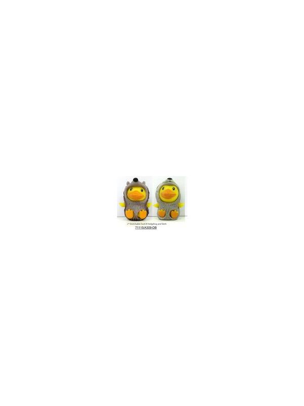 Фигурки-тянучки «Утята в костюме Ленивца и Ежика» из термопластичной резины, 6 см., 2 шт. в пакете, НА309 / Panawealth