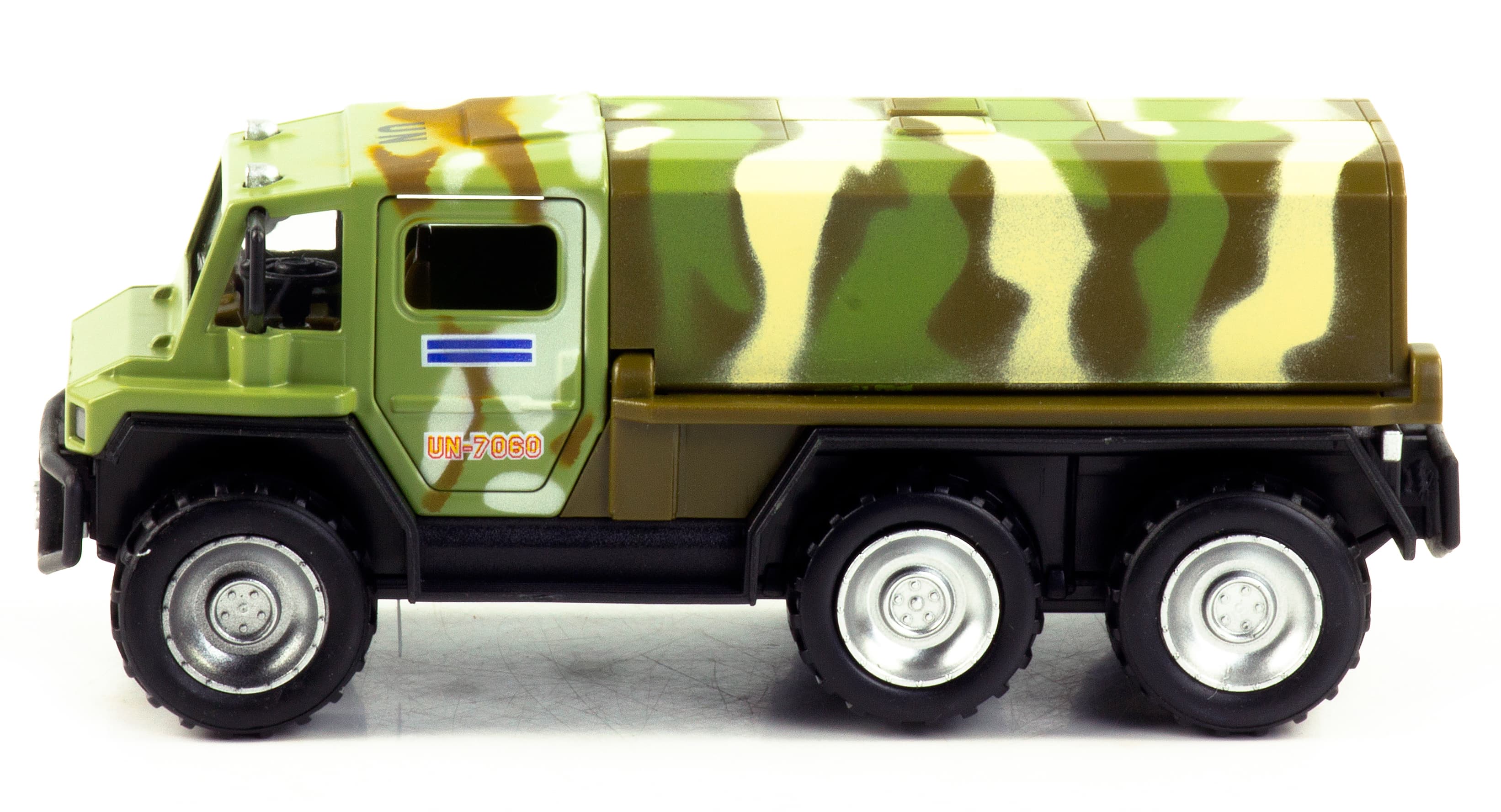 Машинка металлическая 1:32 «Военный Sonic Landmaster UN» 7060B, 16,5 см. инерционная, свет, звук / Микс