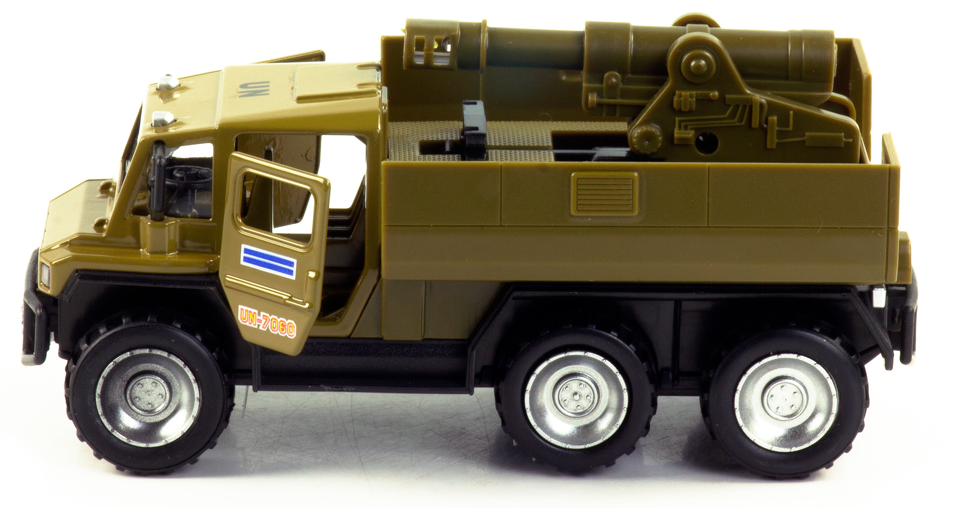 Машинка металлическая 1:32 «Военный Sonic Landmaster UN» 7060B, 16,5 см. инерционная, свет, звук / Микс