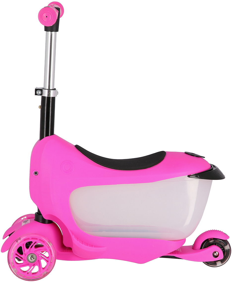 Каталка - самокат Scooter с контейнером для игрушек (Т02600) / Розовый