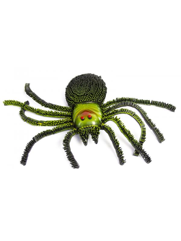 Игрушка резиновые фигурки-пищалки Зеленый Пауки 15 см. 9916W / набор 2 шт.