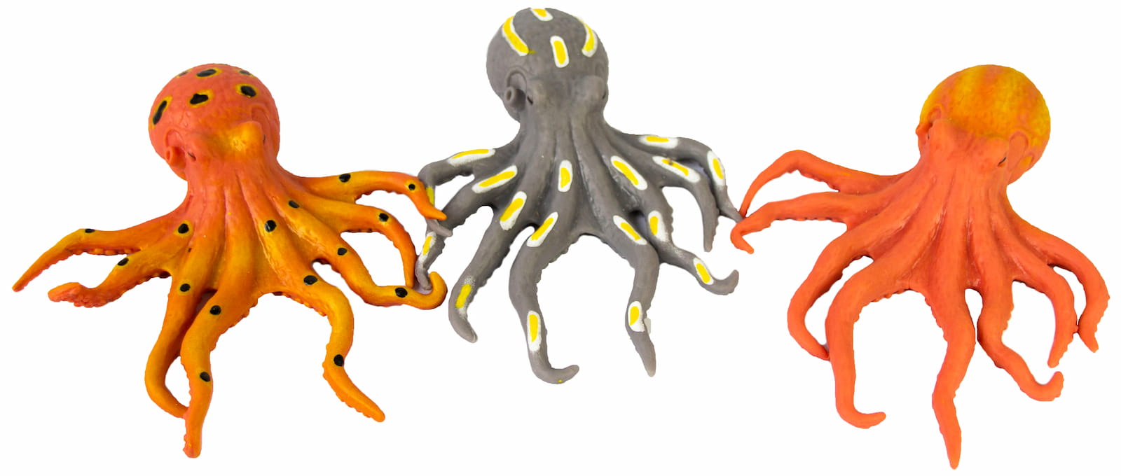 Игрушки резиновые фигурки-тянучки «Осьминоги» A124-PDQ, 19 см. / 3 штуки