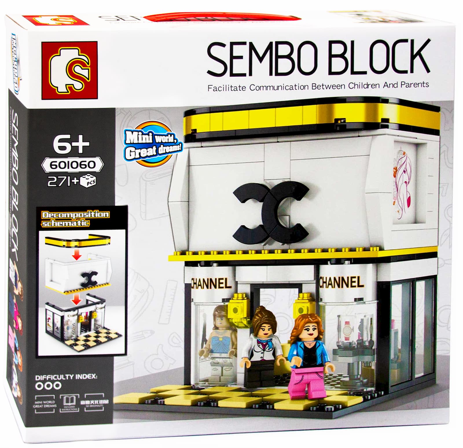 Конструктор Sembo Block «Магазин-бутик Шанель» 601060 / 271 деталь