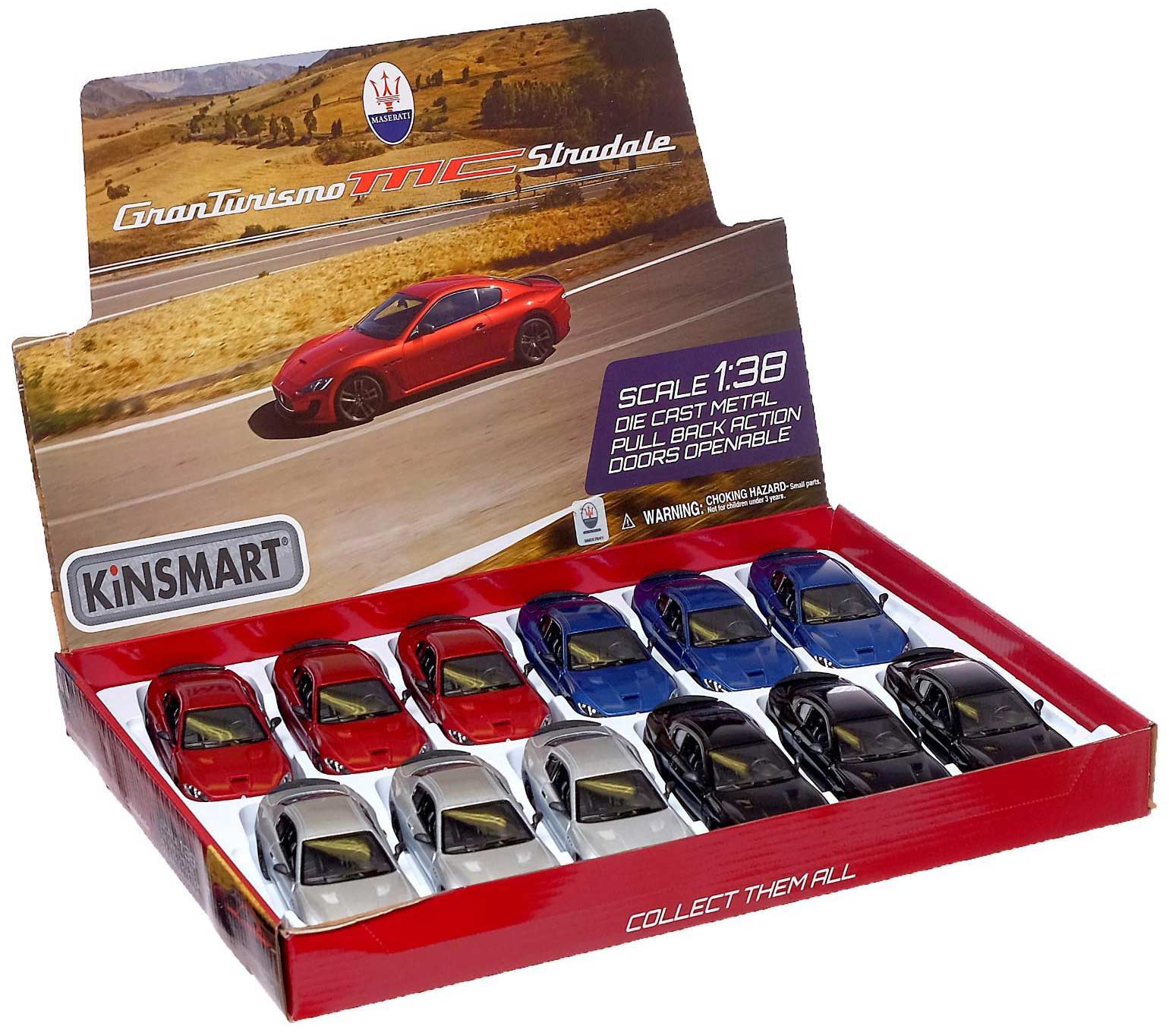 Машинка металлическая Kinsmart 1:38 «2016 Maserati GranTurismo MC Stradale» KT5395D инерционная / Микс