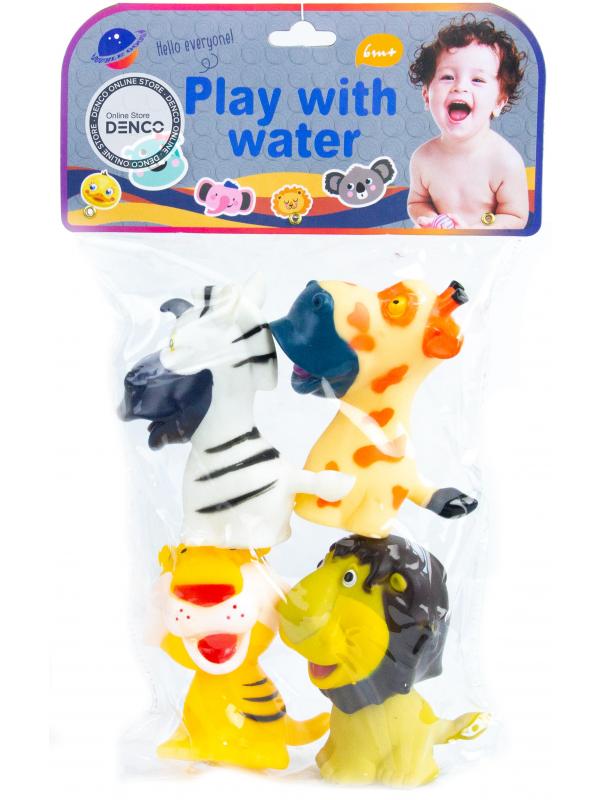 Игрушки-пищалки для ванны «Африканские животные» 707A / 4 шт.