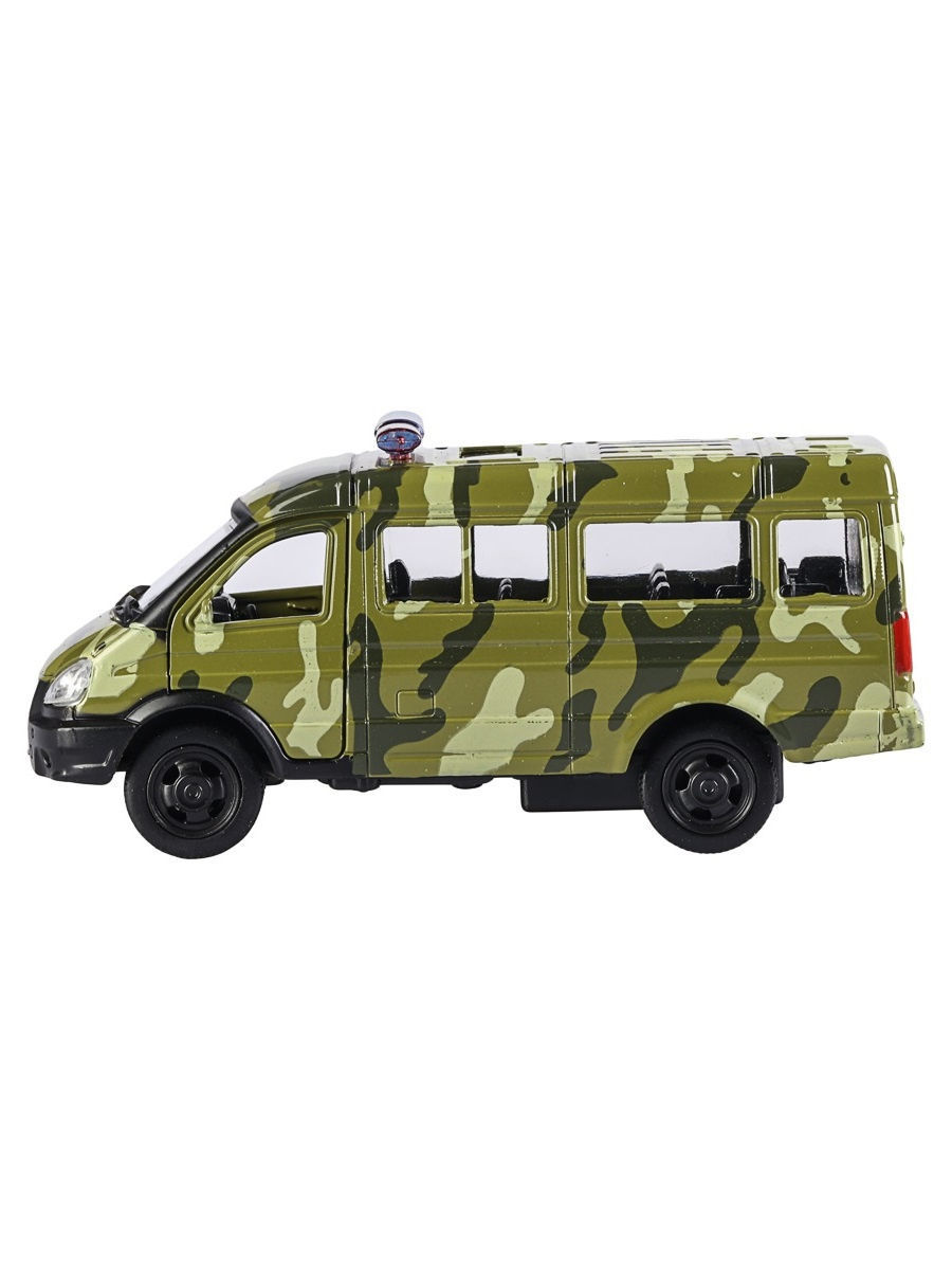 Металлическая машинка Play Smart 1:50 «ГАЗель Газ-3231 Военный микроавтобус МВД» 10 см. 6404-B Автопарк, инерционная