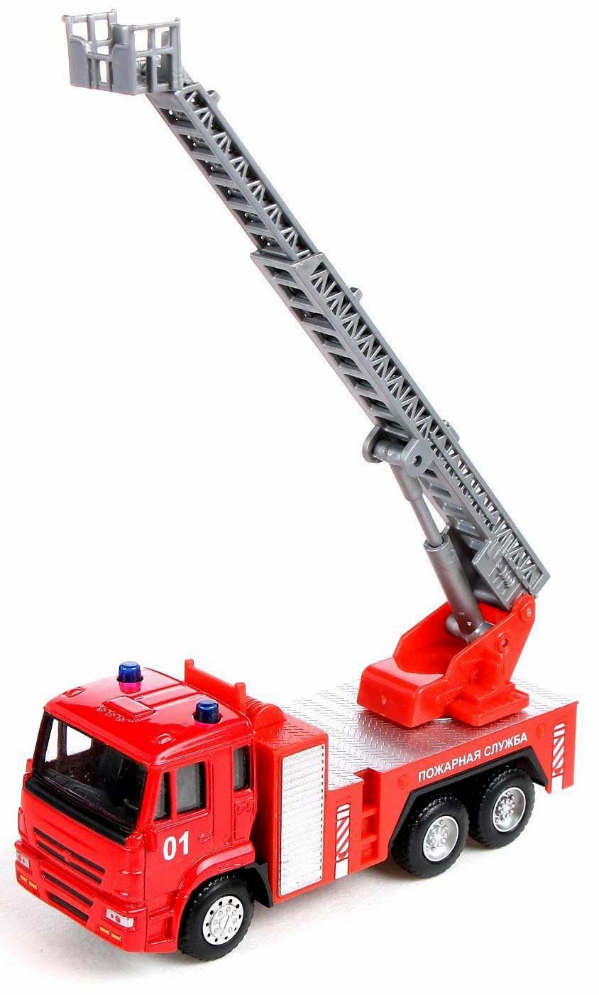 Пластиковая машинка Play Smart 1:54 «Камаз Пожарная служба» 15 см. 6556 Автопарк, инерционный / Микс
