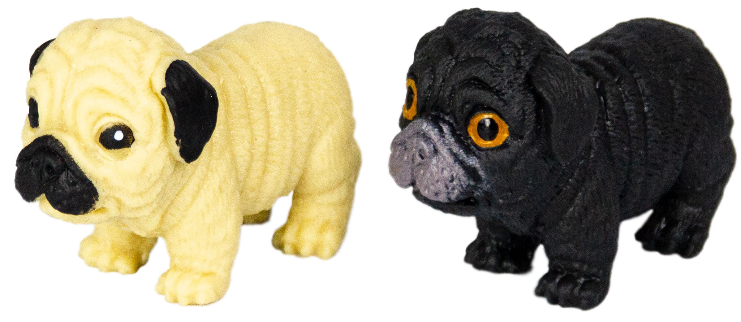 Игрушки резиновые фигурки-тянучки «Собаки Мопсы» A217-DB, 5 см., антистресс / 2 шт.