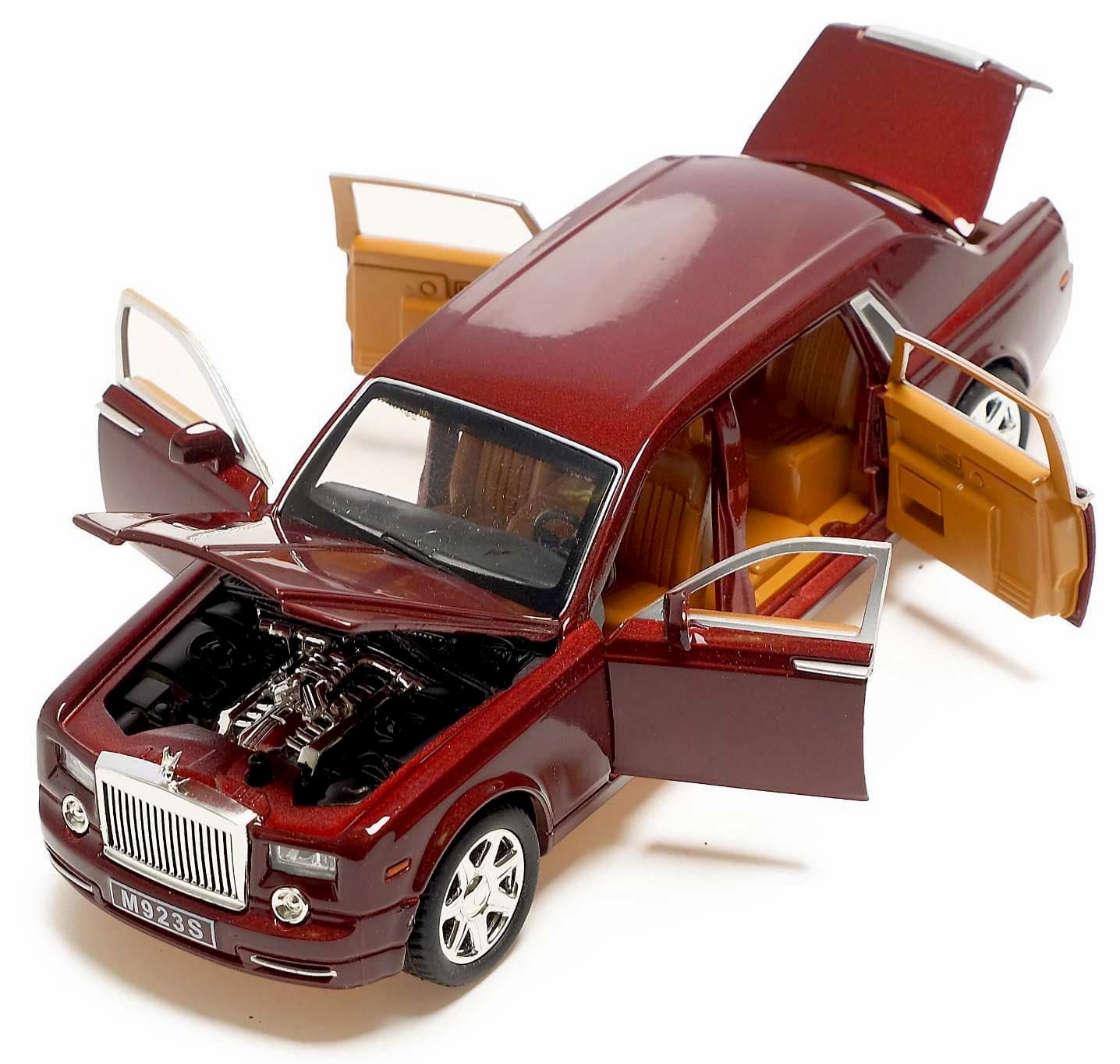 Металлическая машинка XLG 1:24 «Rolls-Royce Phantom» M923S-6 инерционная, свет, звук в коробке / Микс