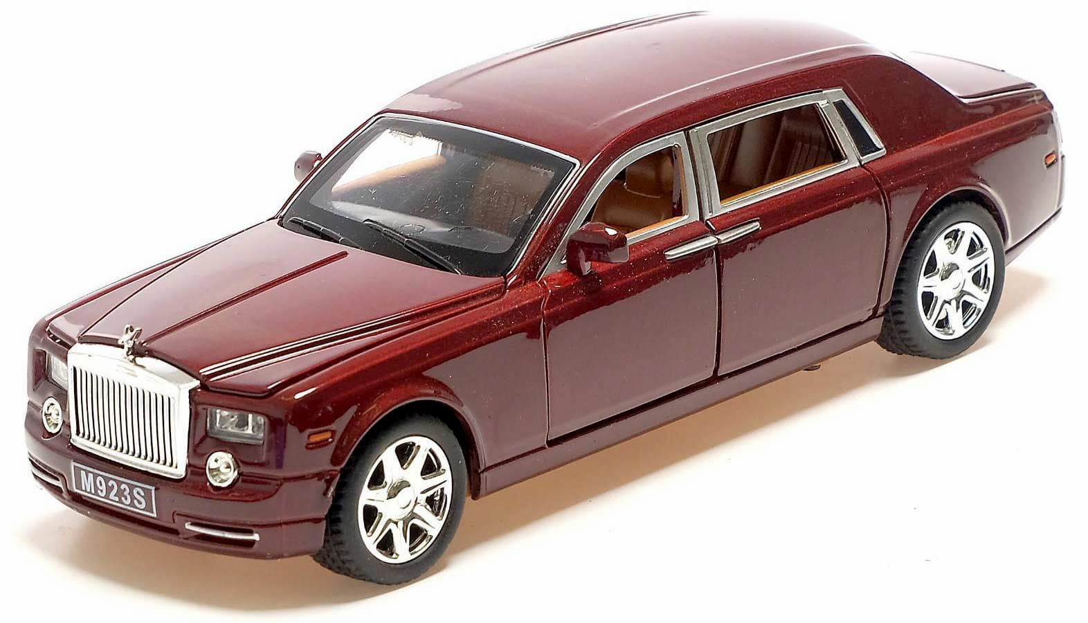 Металлическая машинка XLG 1:24 «Rolls-Royce Phantom» M923S-6 инерционная, свет, звук в коробке / Микс