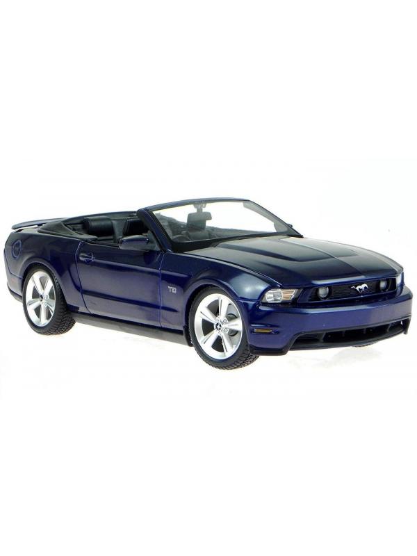 Машина Ford Mustang GT Convertible 2010 г., 1:18, темно-синяя, 31158 / Maisto