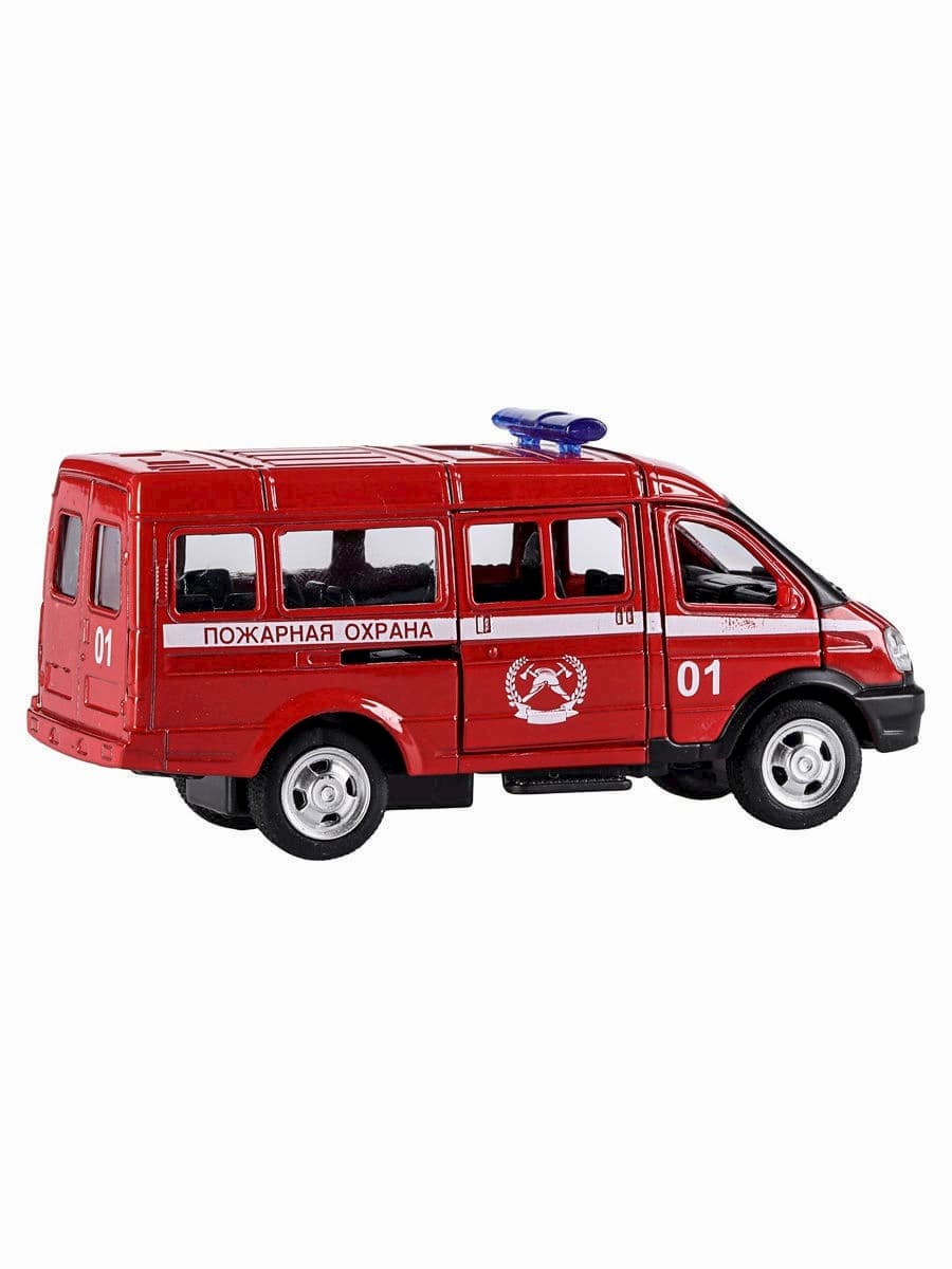 Металлическая машинка Play Smart 1:50 «GAZ-3231 Микроавтобус Пожарной охраны» 10 см. 6404-E Автопарк, инерционный