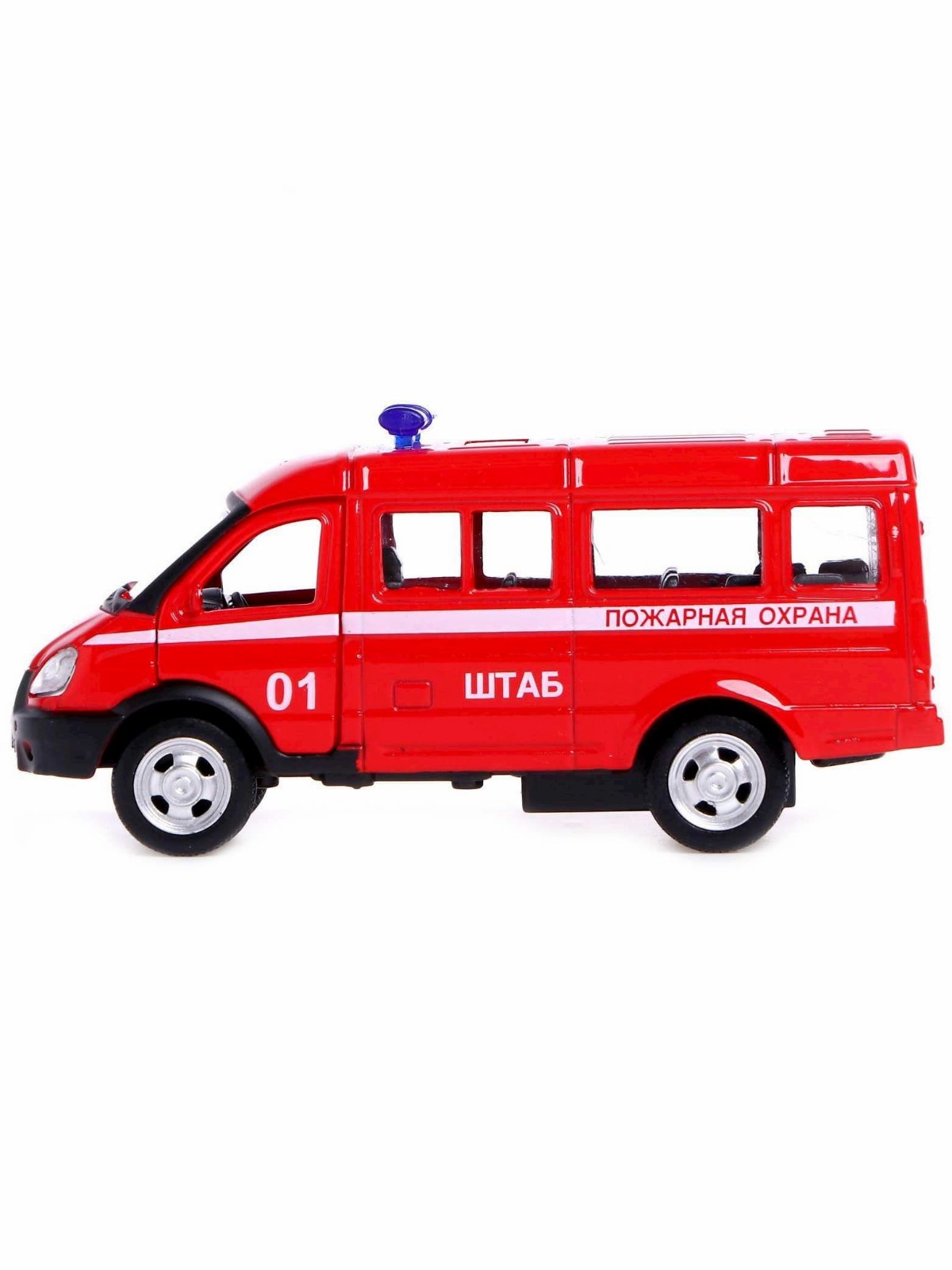 Металлическая машинка Play Smart 1:50 «GAZ-3231 Микроавтобус Пожарной охраны» 10 см. 6404-E Автопарк, инерционный